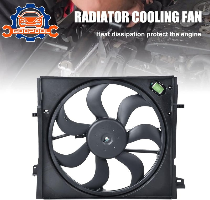 Goopool Radiator Cooling Fan Assembly Compatible with Nissan Rogue Sport 2017 2018 2019 2.0L # 214816MA0A - Image 4